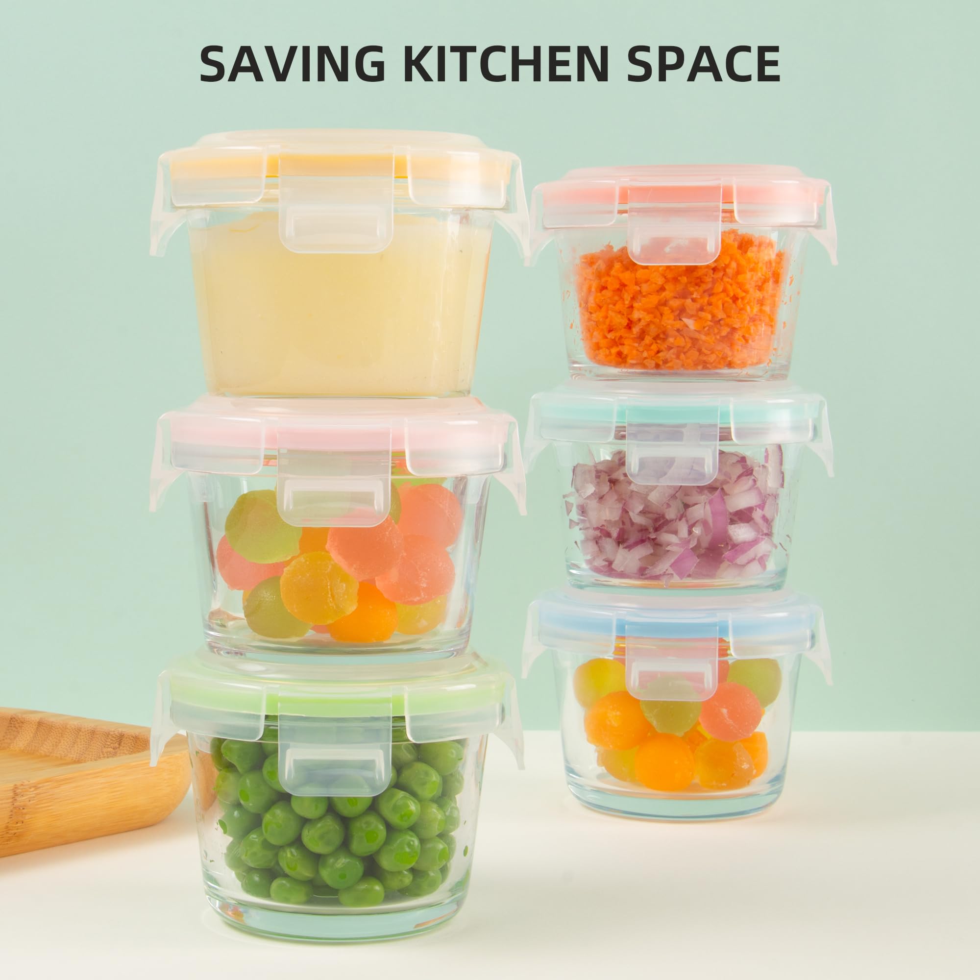 24 Pack Small Glass Containers with Airtight Lids, Food Storage ...
