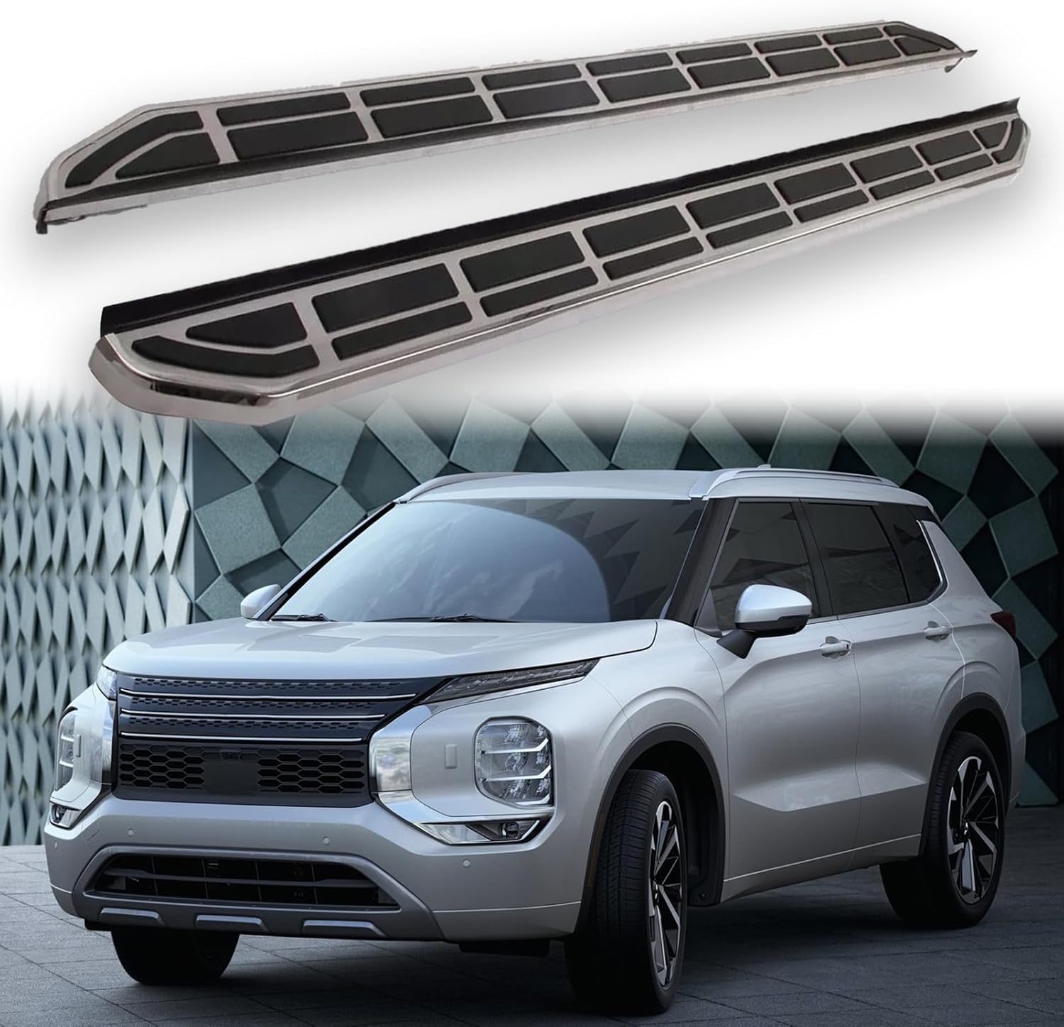 2Pcs Pedal Nerf Bars Side Steps Fits ForMitsubishi Outlander 2022 2023 2024 2025 Running Boards