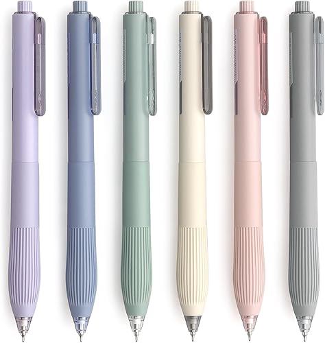 Bribobo Bolígrafos de gel de tinta negra de 0.5 mm de punta fina, escritura suave y silenciosa, bolígrafo de trabajo (paquete de 6)