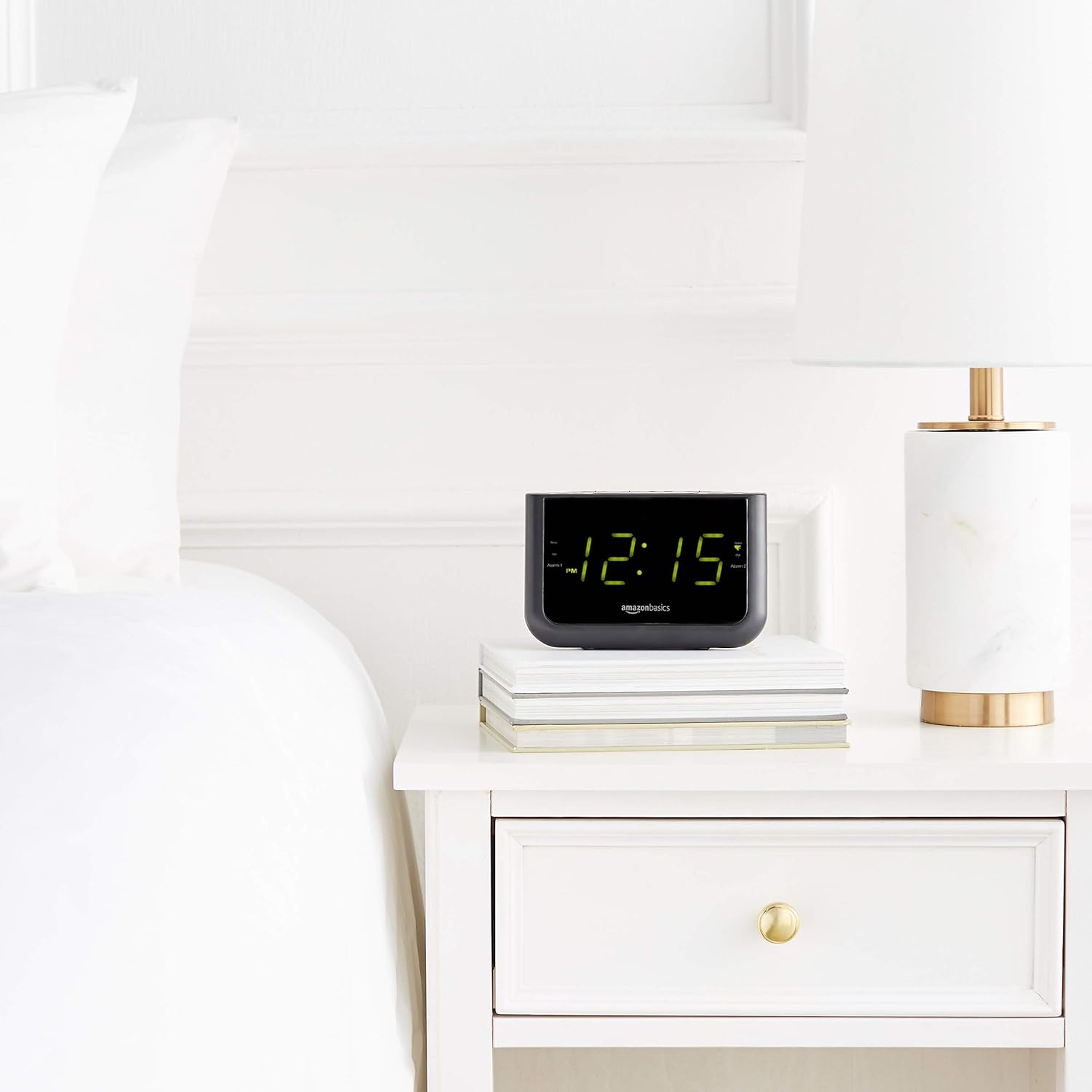 رادیو ساعت دیجیتال AmazonBasics FM Dual Alarm ...