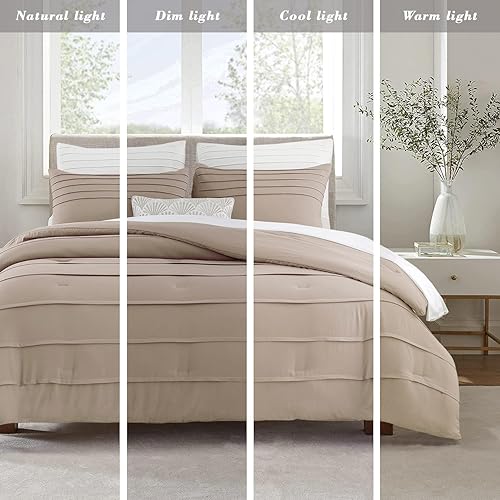 Miniatura 6 de Juego de edredón tamaño individual, juego de cama plisado de 3 piezas, juegos de ropa de cama alternativa de plumón para todas las estaciones,