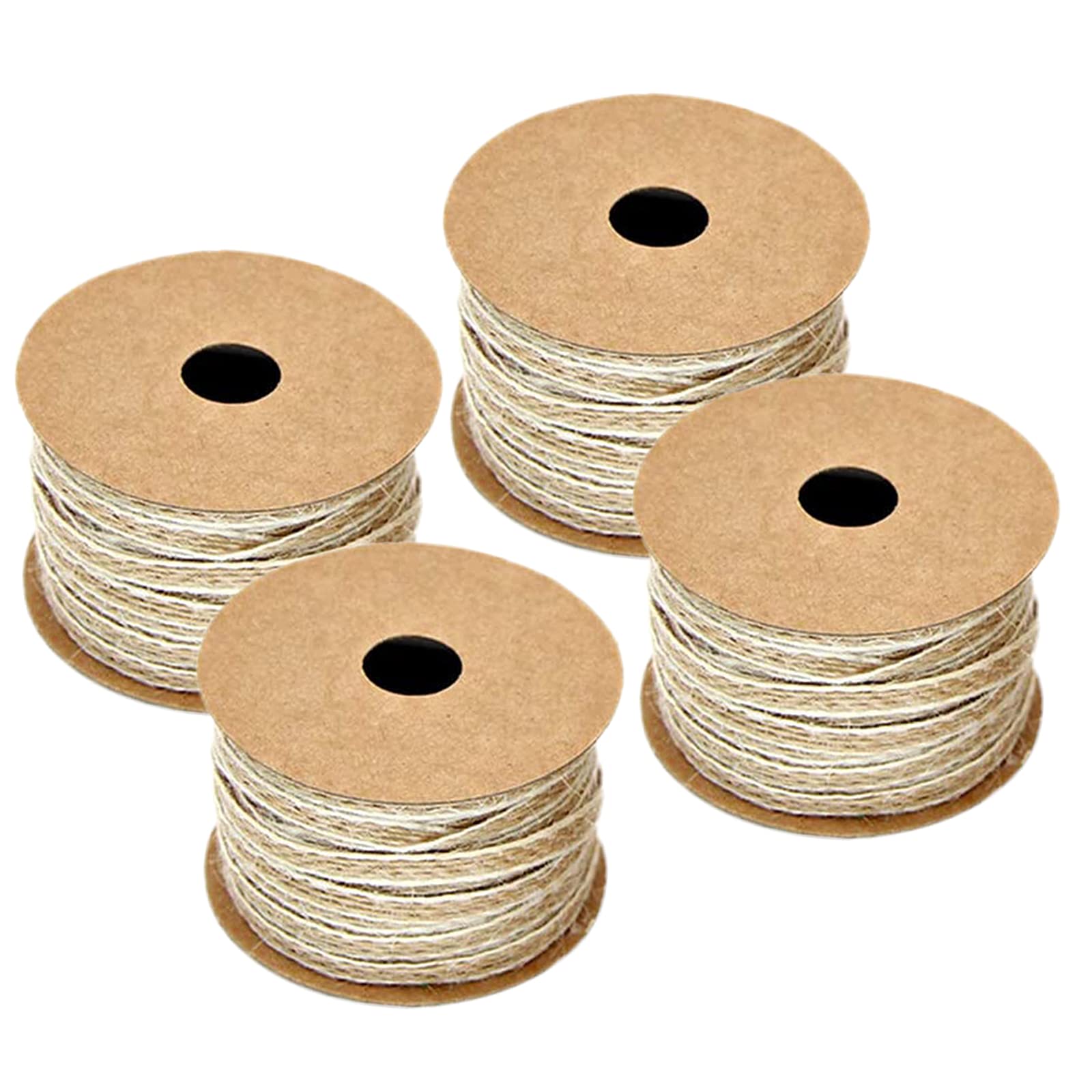 Ruban De Jute Naturel 10m X 0.6cm - Lot De 4 Rouleaux - Décoration Vintage Mariage, DIY Et Emballage Cadeau