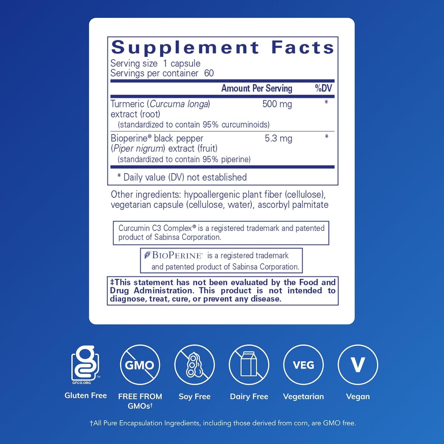 Pure Encapsulations Curcumin 500 with Bioperine - Antioxidant Supplement to Support Joints, Tissue, Liver, Colon & Cellular Health* - with Turmeric Curcumin & Bioperine - 60 Capsules - Image 2