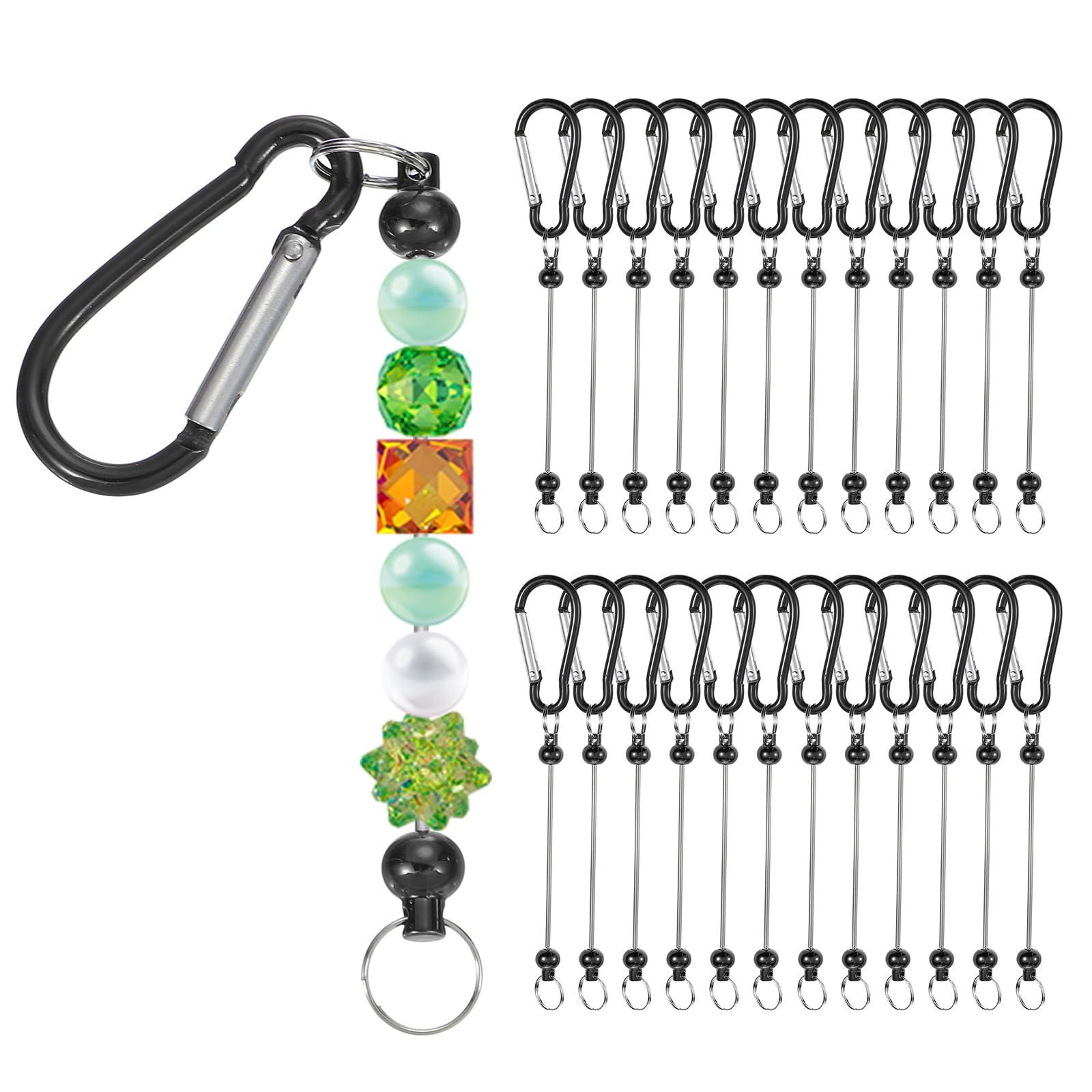 PATIKIL 24 Pcs Beadable Keychains Bars