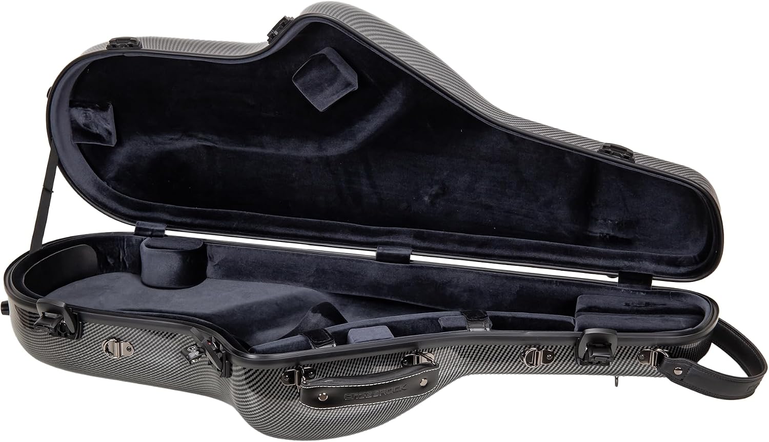Crossrock Fiberglass Tenor Saxophone Case | Ultra-Light 3K Carbon Finish (Piano Black) | Lab-Certified Impact Protection & TSA Lock | Ergo Backpack System（CRF5030TSBK）