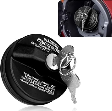 Locking Gas Cap lock, Locking Fuel Cap with Key for 4Runner, Chevy Silverado 1500 2500 3500, Nissan GMC Subaru Buick Gas Lock Fuel Tank Caps Cover Replacement with Key 77300-47020 10504
