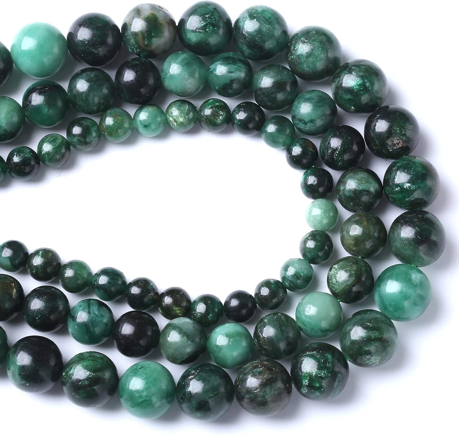 6mm 60pcs Natural Green Emerald Stone Beads Round Loose Beads AAA Energy Healing Power Stone Beads for Jewelry Making DIY Bracelet Necklace 15"(Green Emerald Stone, 6mm) - Image 4
