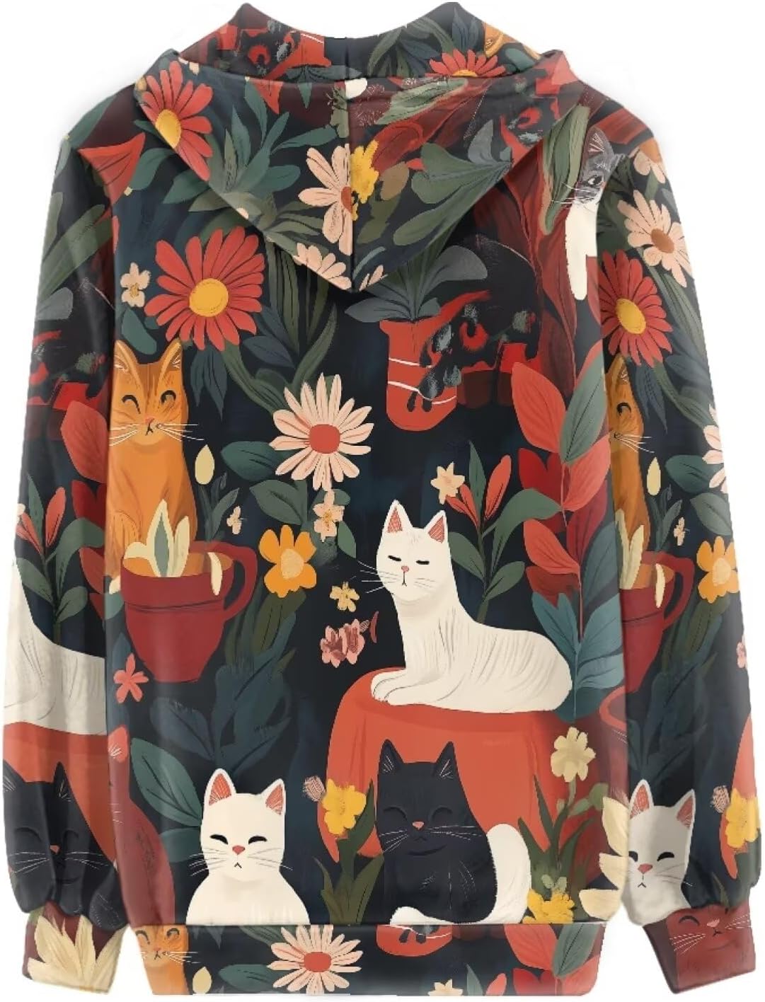 Zip Up Hoodies for Women Casual Loose Fit Aesthetic Animal Print Hoodie Ladies Zipper Sweatshirts - Image 3