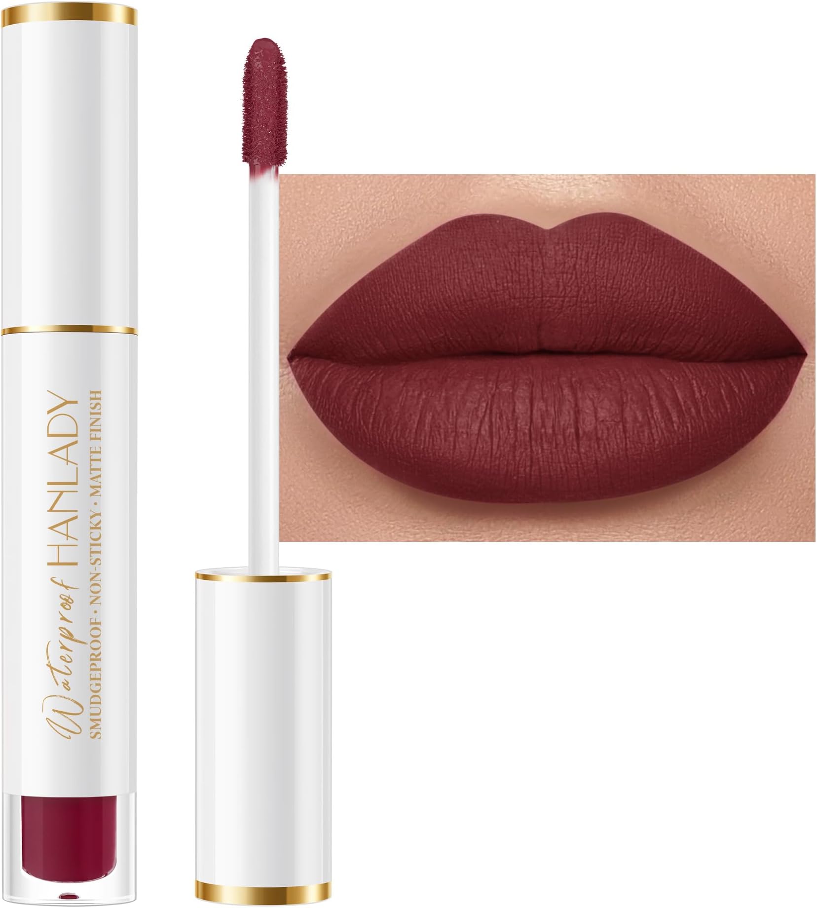 Dark Burgundy Long Lasting Lipsticks for Women Pigmented Smudgeproof Transferproof Vegan Cruelty Free Lip Makeup，A47 Flamingo