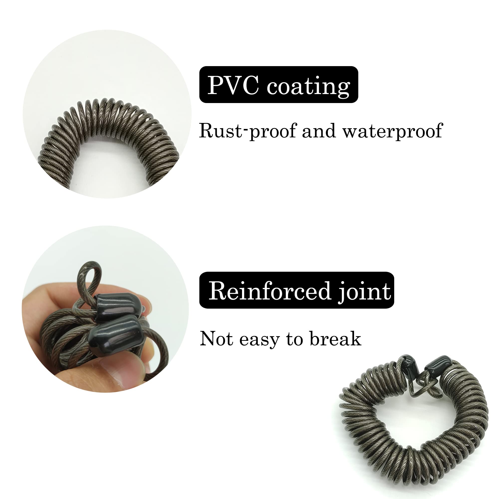 Cavo Di Sicurezza In Acciaio Con Doppio Anello - 3mm, 80cm, Per Bici, Bagagli, Attrezzi - Foto 8