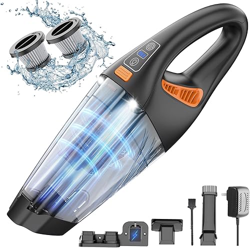 Miniatura 1 de Aspiradora de mano inalámbrica para automóvil, 18000Pa 160 W, con pantalla LED, potente aspiradora de mano de 30 minutos, aspiradora portátil