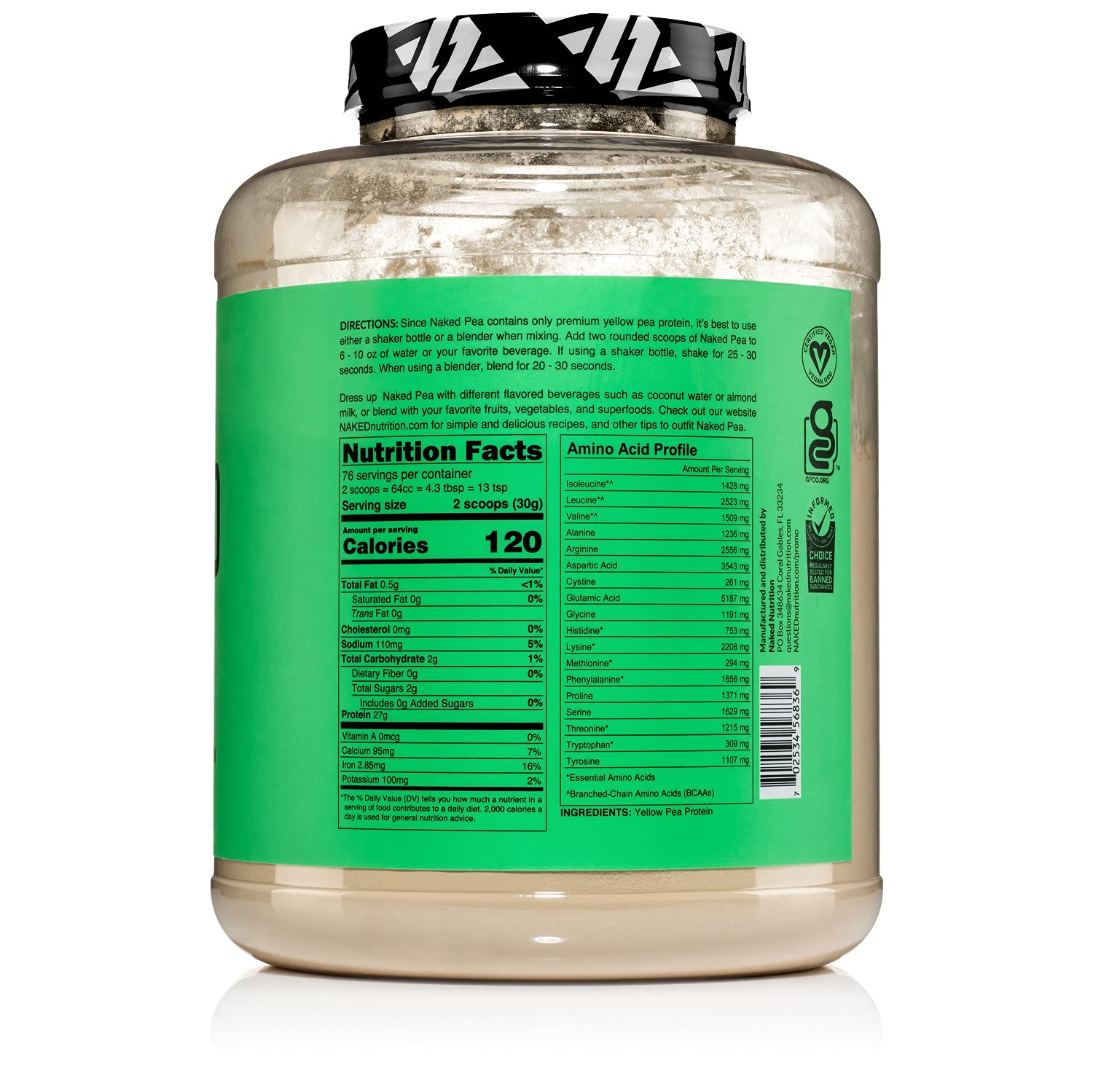 5LB 100% Pea Protein Powder from North American Farms - Vegan Pea Protein Isolate - Plant Protein Powder, Easy to Digest - Speeds Muscle Recovery : Health & Household