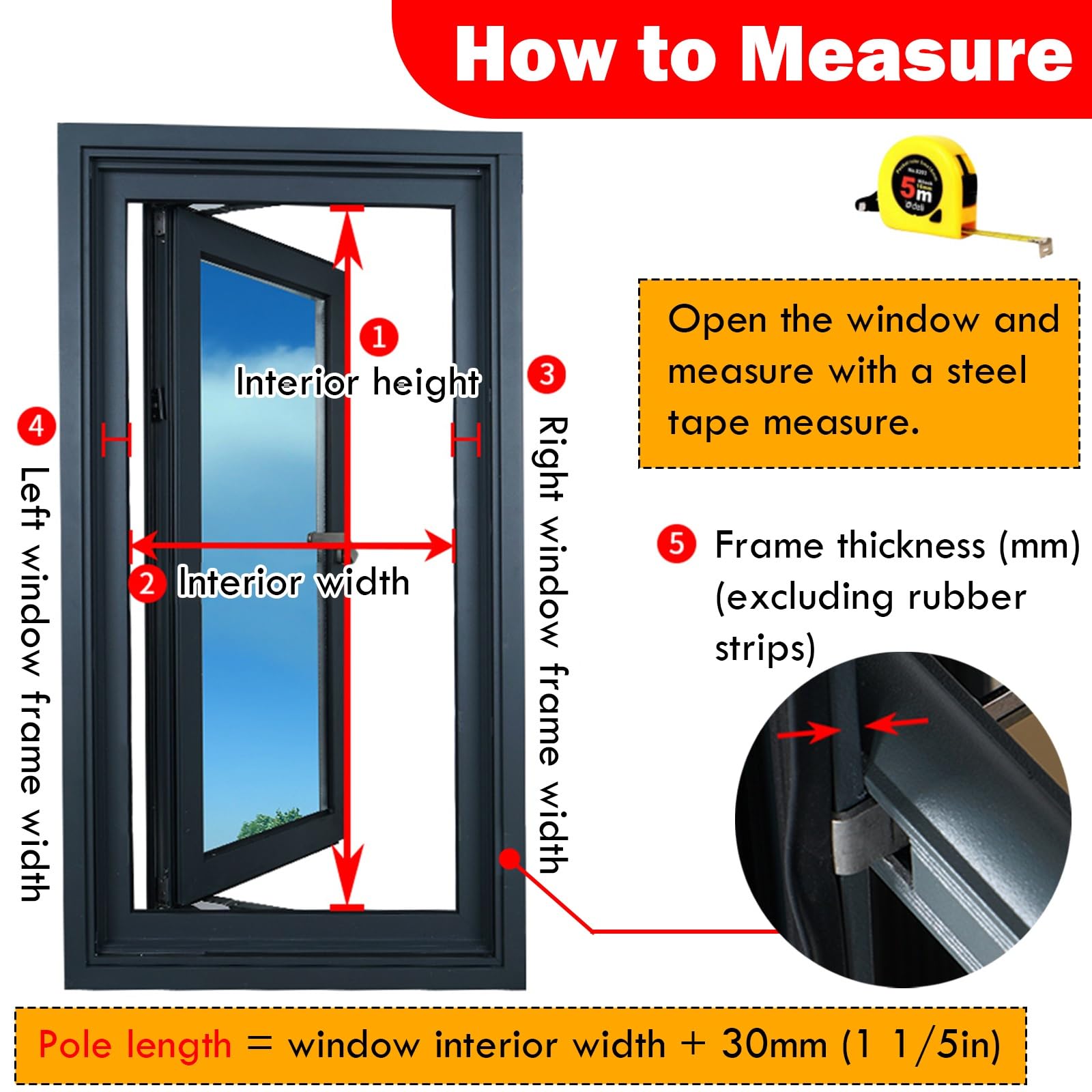 Barras de seguridad ajustables para ventanas, instalación sin tornillos para una protección segura de la ventana