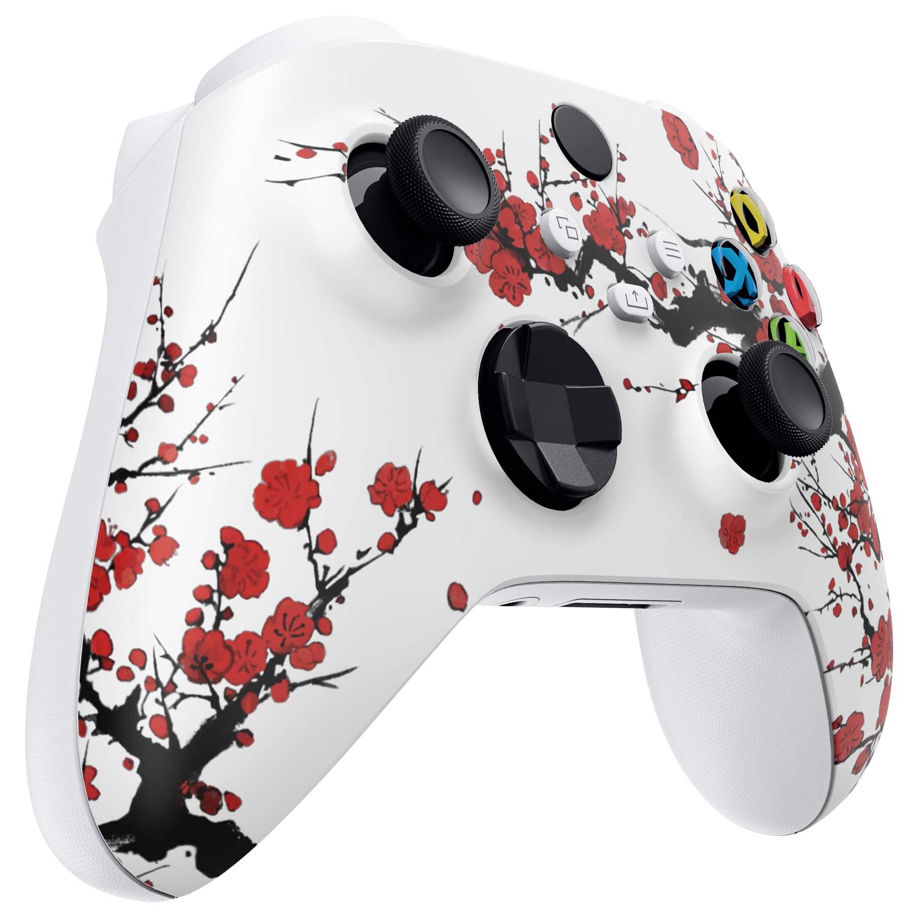 eXtremeRate Front Gehäuse Case für Xbox Series X/S Controller Model 1914, DIY-Ersatz Hülle Faceplate Skin Shell Cover Zubehör für Xbox Core Controller(Winter Pflaumeblüte)-KEIN Controller