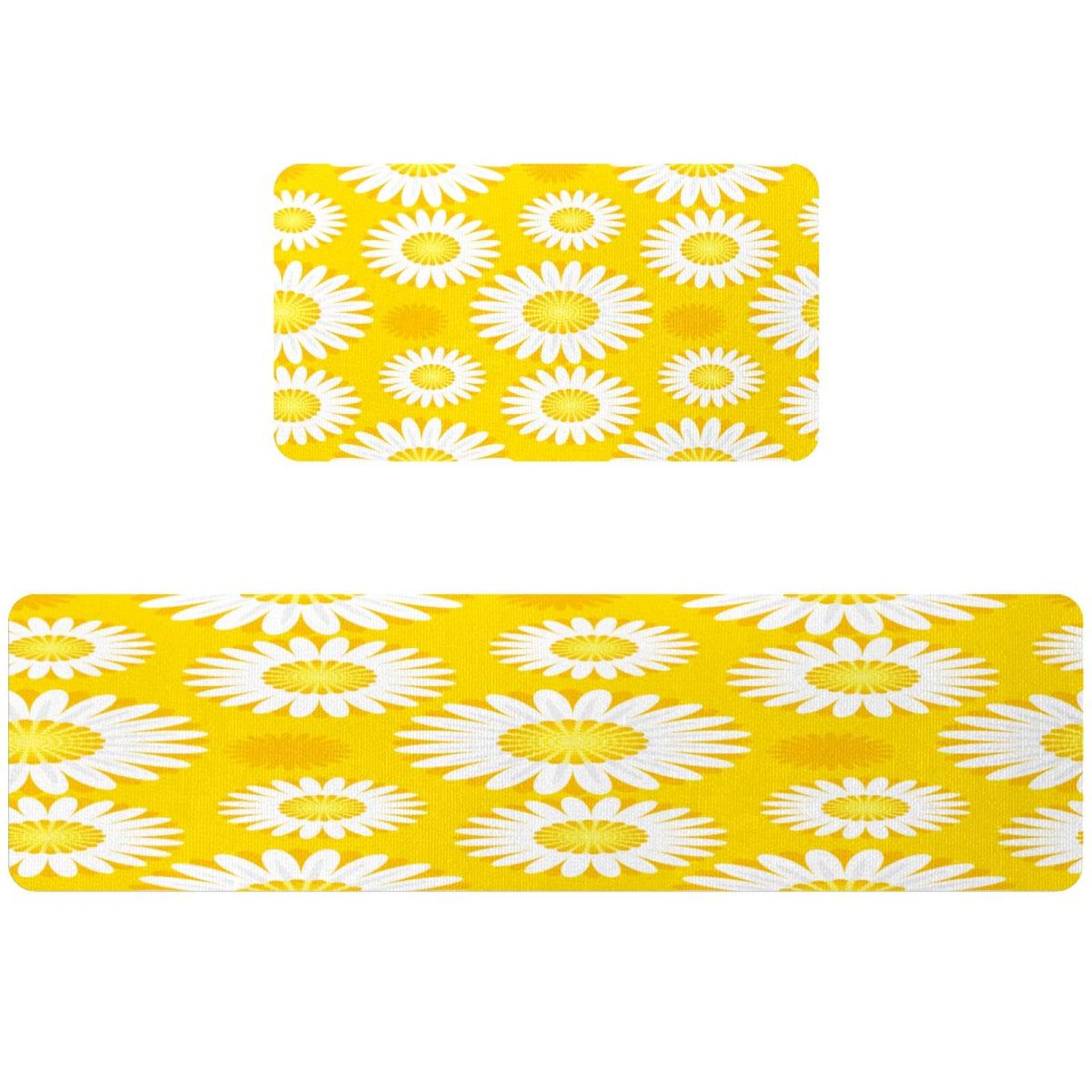 Alfombrillas lavables de cocina VAPOKF antideslizantes con margaritas
