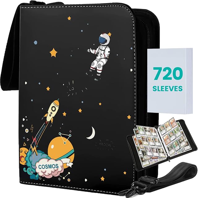 Trading Card Binder Album 720 Pockets Compatible with Pokemon Cards, Leather Card Holder Book, Waterproof Card Folder for Pokemon, NFL, MTG, Yugioh, Baseball, Sports Card