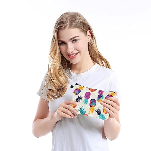 Miniatura 6 de FITINI Bolsa de maquillaje con mariposas, bolsa organizadora de cosméticos portátil para mujeres y niñas, con cremallera, impermeable, bolsa de