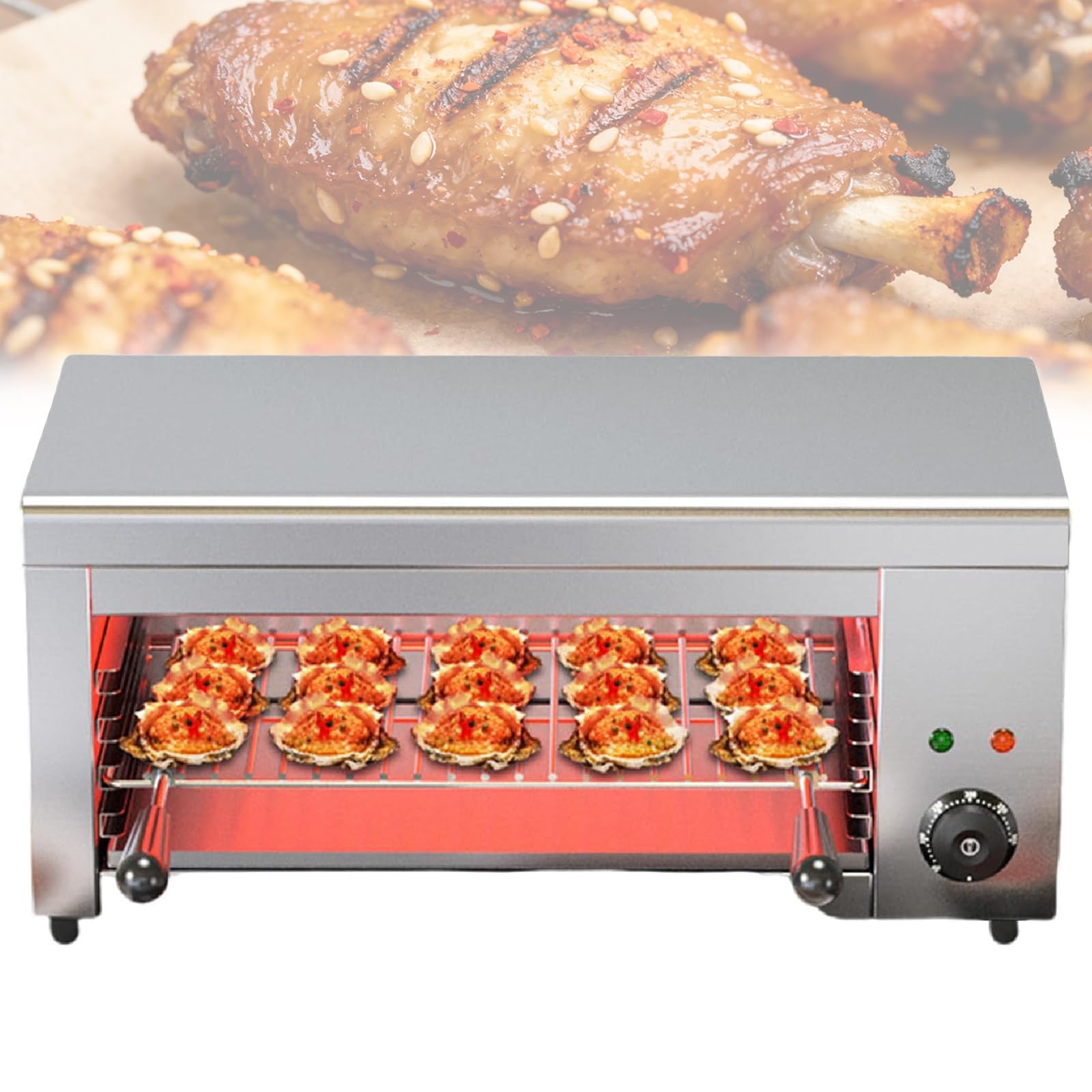 Fundidor de Queso eléctrico - 2000 W, Temperatura precisa de 50 a 300 °C - Salamandra de Acero Inoxidable - para fundir Queso, tostar y Asar filetes