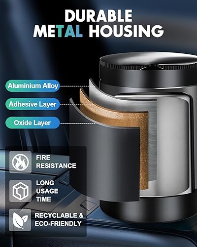 Miniatura 5 de Cenicero con tapa, cenicero portavasos, a prueba de olores y humo, mini cubo de basura portátil para automóvil, cenicero desmontable de aleación de