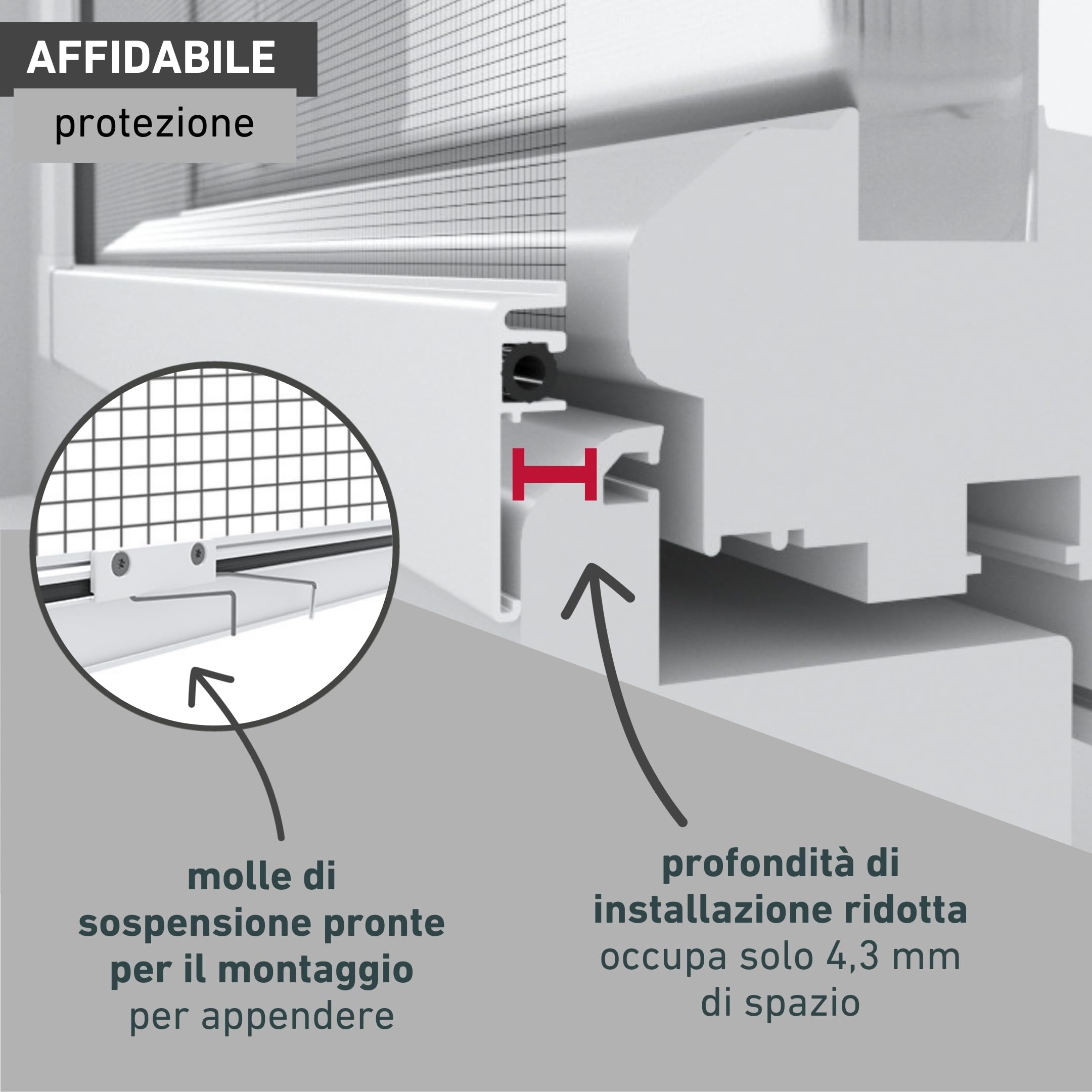 Windhager Zanzariera con Telaio in Alluminio per finestre, 100 x 120 cm, Bianco
