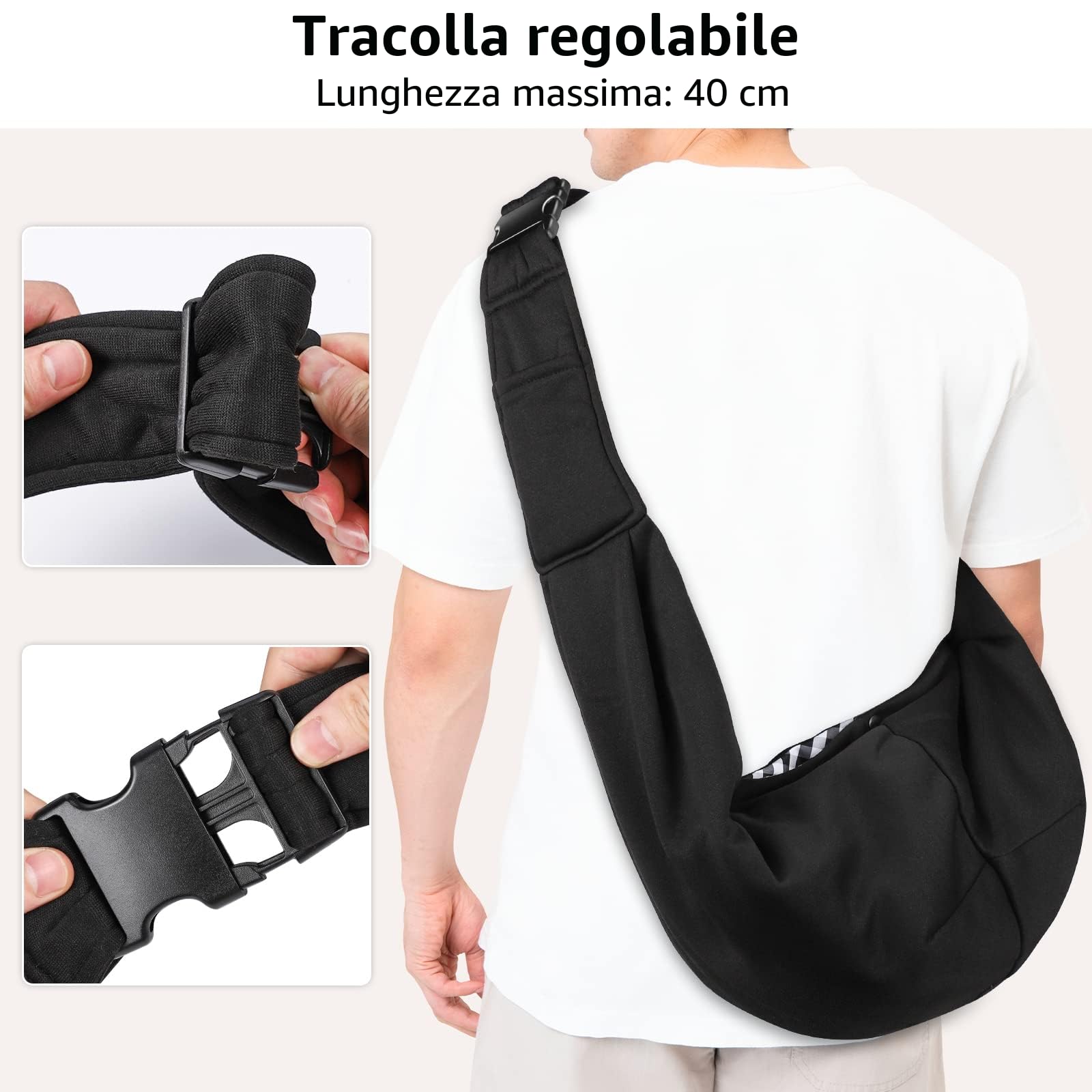Borsa da Viaggio per Cani Trasportino da Passeggio Ideale per Cani Piccola Borsa Trasportino per Cani Gatti Tracolla Regolabile Borsa a Tracolla per Animali Domestici