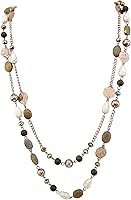 BOCAR Boho Long Necklaces for Women - Trendy Layered Crystal Beaded Statement Collar Jewelry, Adjustable 37-41"