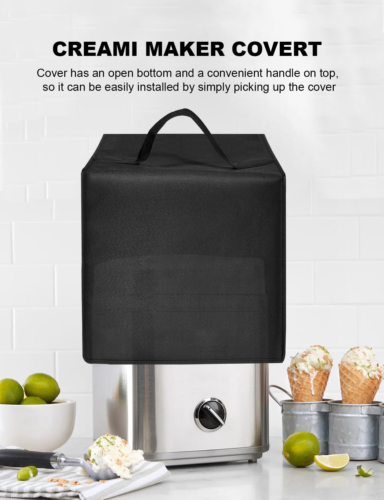 2QT Creami Maker Dust Cover Soft Serve Maker Cover Waterproof Anti-Static Nylon Case for CUISINART ICE30BCP/ 1ICE-70P1 Ice Cream Maker and Frozen Yogurt Machine