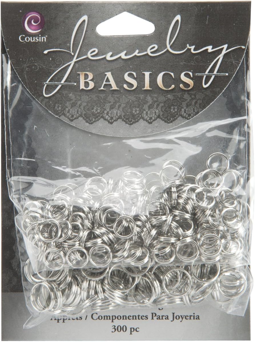Jewelry Basics Cousin 6/8mm Split Ring, Silver, 300-Piece
