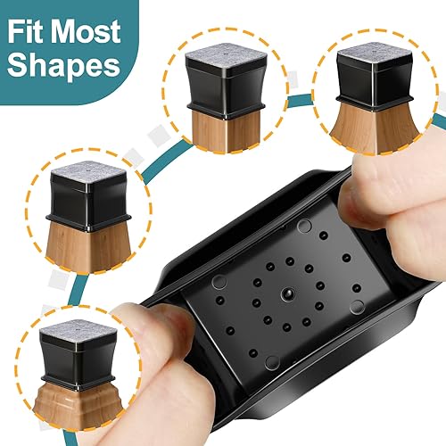 Miniatura 15 de Protectores de silicona y fieltro para patas de silla, protectores para pisos duros como madera (para patas de 0.9 a 1.29 pulgadas de diámetro), 24