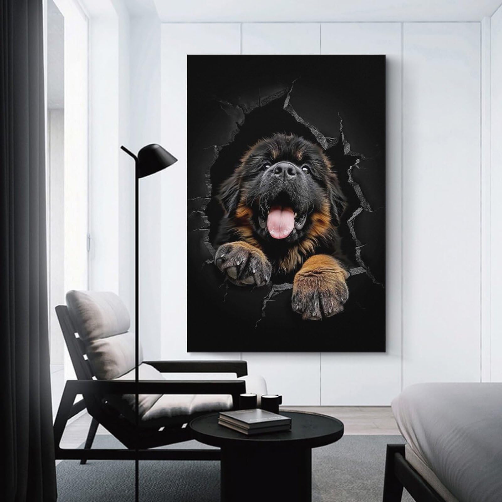 Junmoney Tibetan Mastiff Wall Art Print 24x36inch(60x90cm), for Living Spaces, Bedrooms Or Relaxed Rooms, A Home Accent with Warm Character