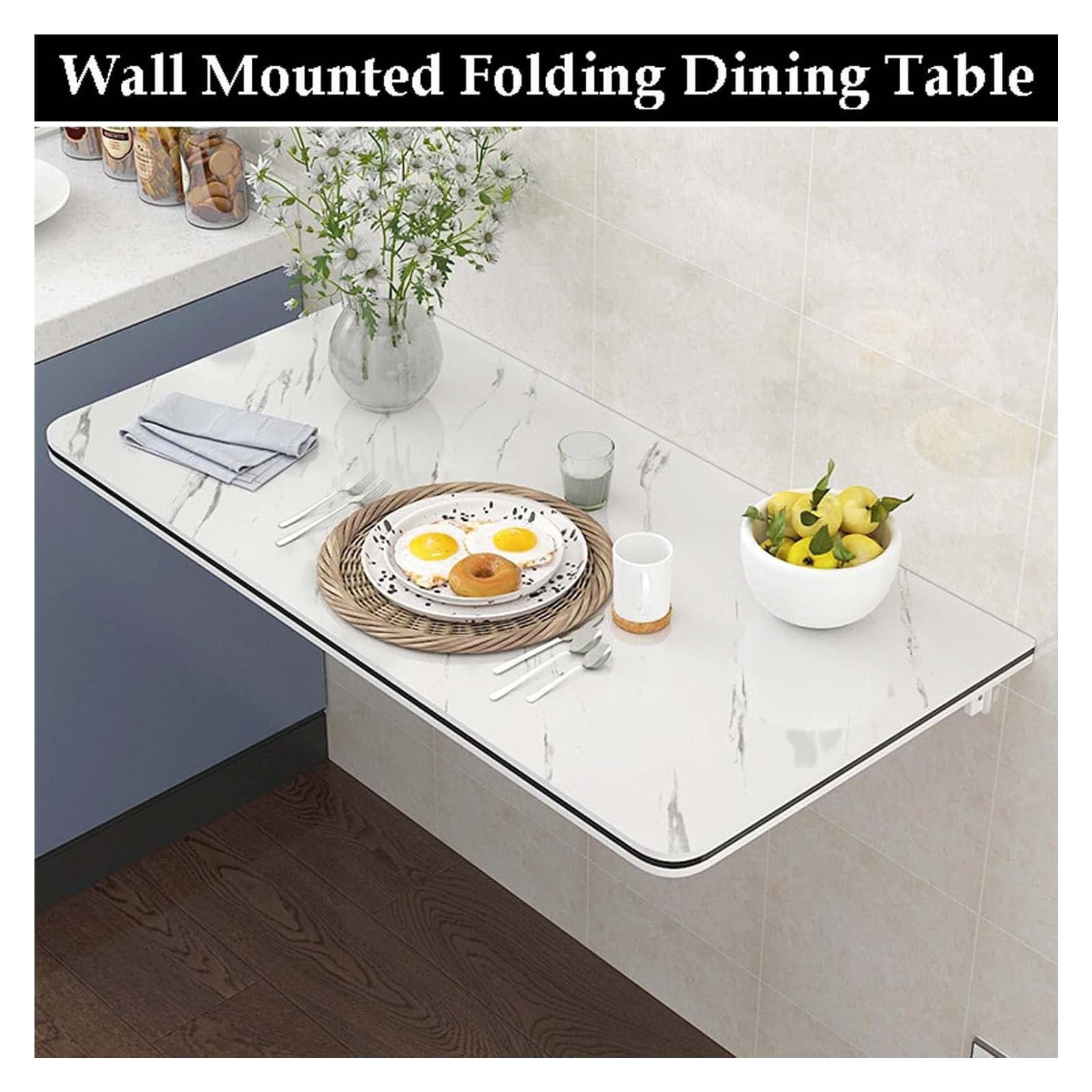 Banco de trabajo plegable montado en la pared y escritorio, mesa plegable multifuncional para cocina y dormitorio, diseño compacto de 20 x 12 pulgadas para un fácil almacenamiento