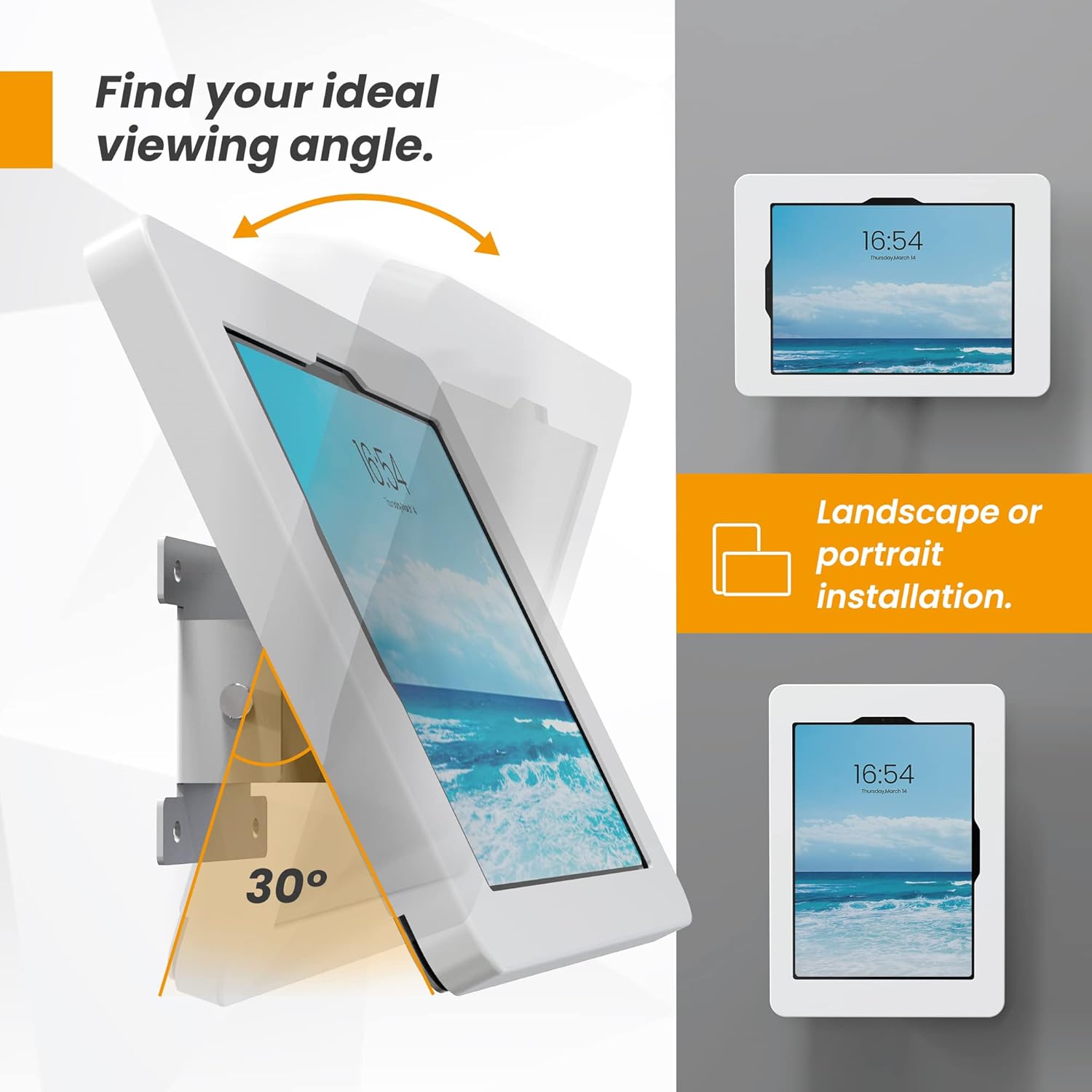Tablet Wall Mount Compatible with 10.9" iPad 10th, Pro 11" 1 2 3 4, Air 4 5, Air 11''(M2/M3/M4), iPad 11"(A16) - BSW101WA