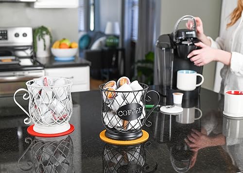 Miniatura 5 de NAT & Jules - Cesta organizadora para cápsulas de café, color negro mate, 7 pulgadas, hierro y metal