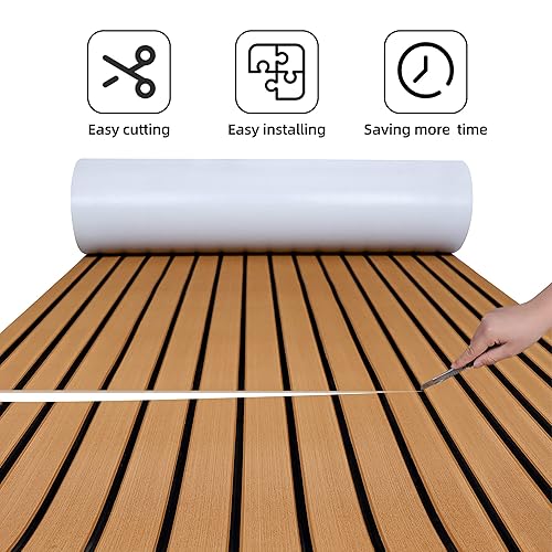 Vista 56 de FOCEAN Suelo de lancha de espuma EVA, cubierta de lancha, teca sintética, para suelo marino, para lancha motora, caravana, yate, kayak, tabla