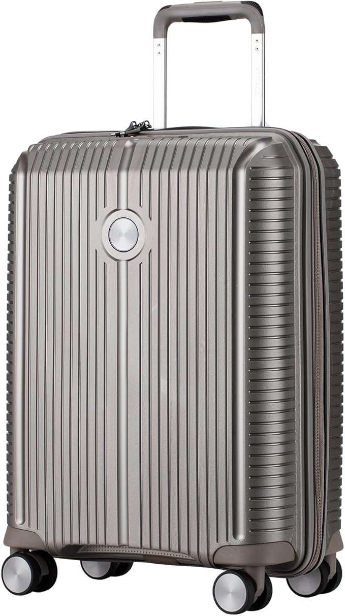 review VERAGE Carry On Luggage With Spinner Wheels, Expandable Hardshell Spinner Suitcase for Travel, TSA Approved (Carry-On 20-Inch, Champagne)