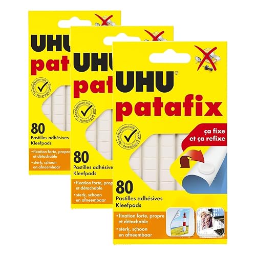 UHU Patafix blanche - pastilles adhésives prédécoupées, pâte à fixer,
