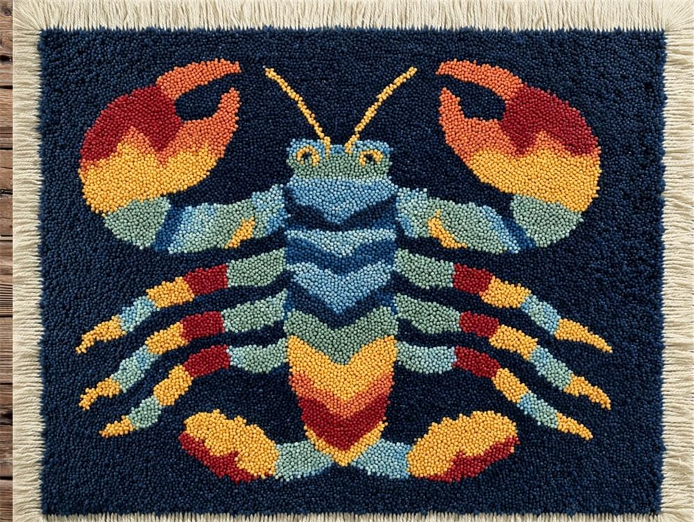 FWRTYCB DIY Crochet Carpet Kit Scorpion 20X15Inch Carpet Making Kit