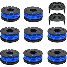 String Trimmer Spool Replacement, 0.065" 10Ft Weed Eater Spool Line Compatible with Harbor Freight Bauer 19115C-B 20V Cordless Weed Wacker String Trimmer 8 Spools +2 Caps