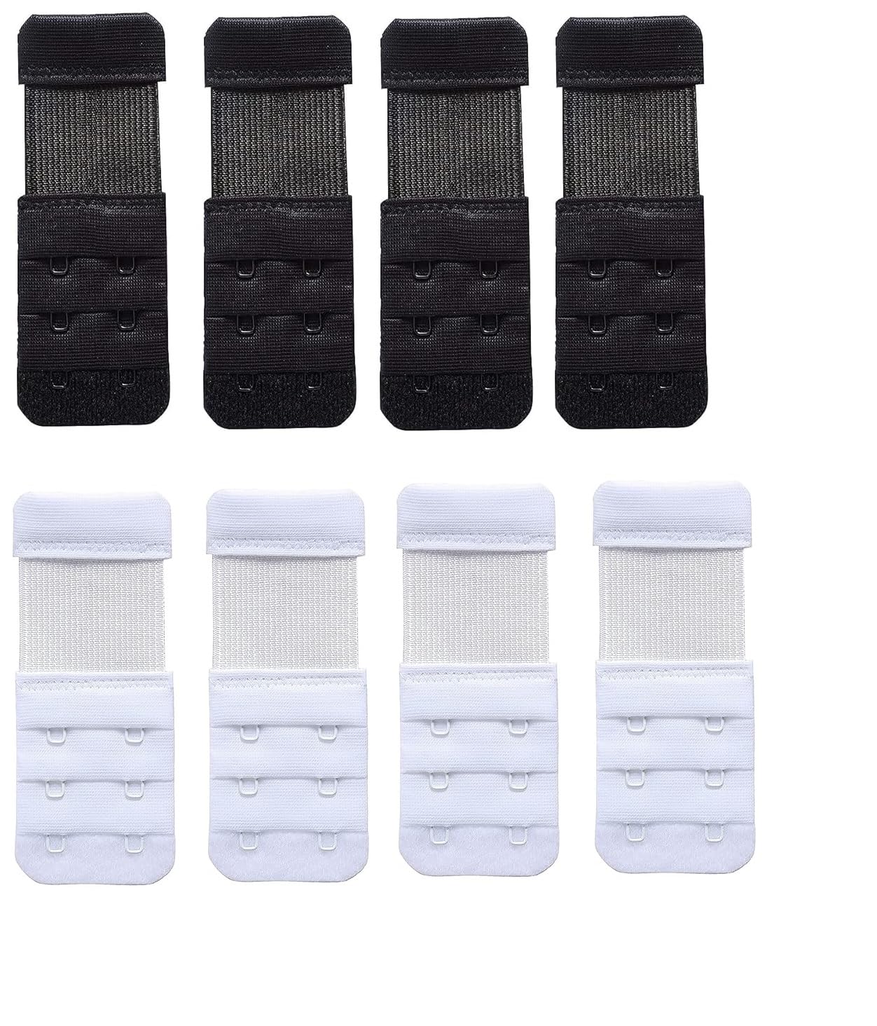 Bra Extender 2 Hook Soft Elastic Bra Extension Black & White Color Adjustable Comfortable Back Band Extender Pack of 8-image-29