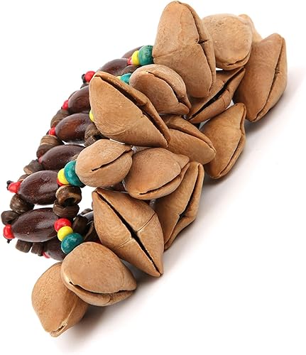 Miniatura 4 de RiToEasysports Pulsera de tambor africano, hecha a mano, con concha de nuez, percusión, pulsera tribal africana con sonido nítido para los amantes