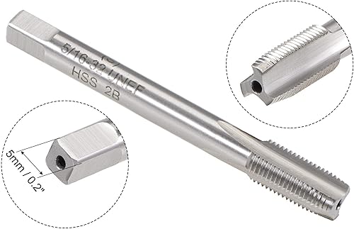 Miniatura 3 de uxcell 516"-32 UNEF Juego de dados y grifos, HSS Macho de rosca de máquina con troquel de roscado redondo, mano derecha