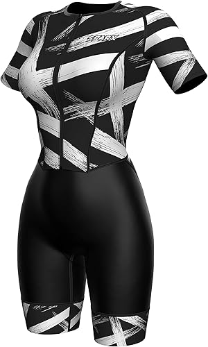 Sparx Aero Triatlón Traje Mujer Manga Corta Tri Traje Mujer Correr Natación Ciclismo Skinsuit