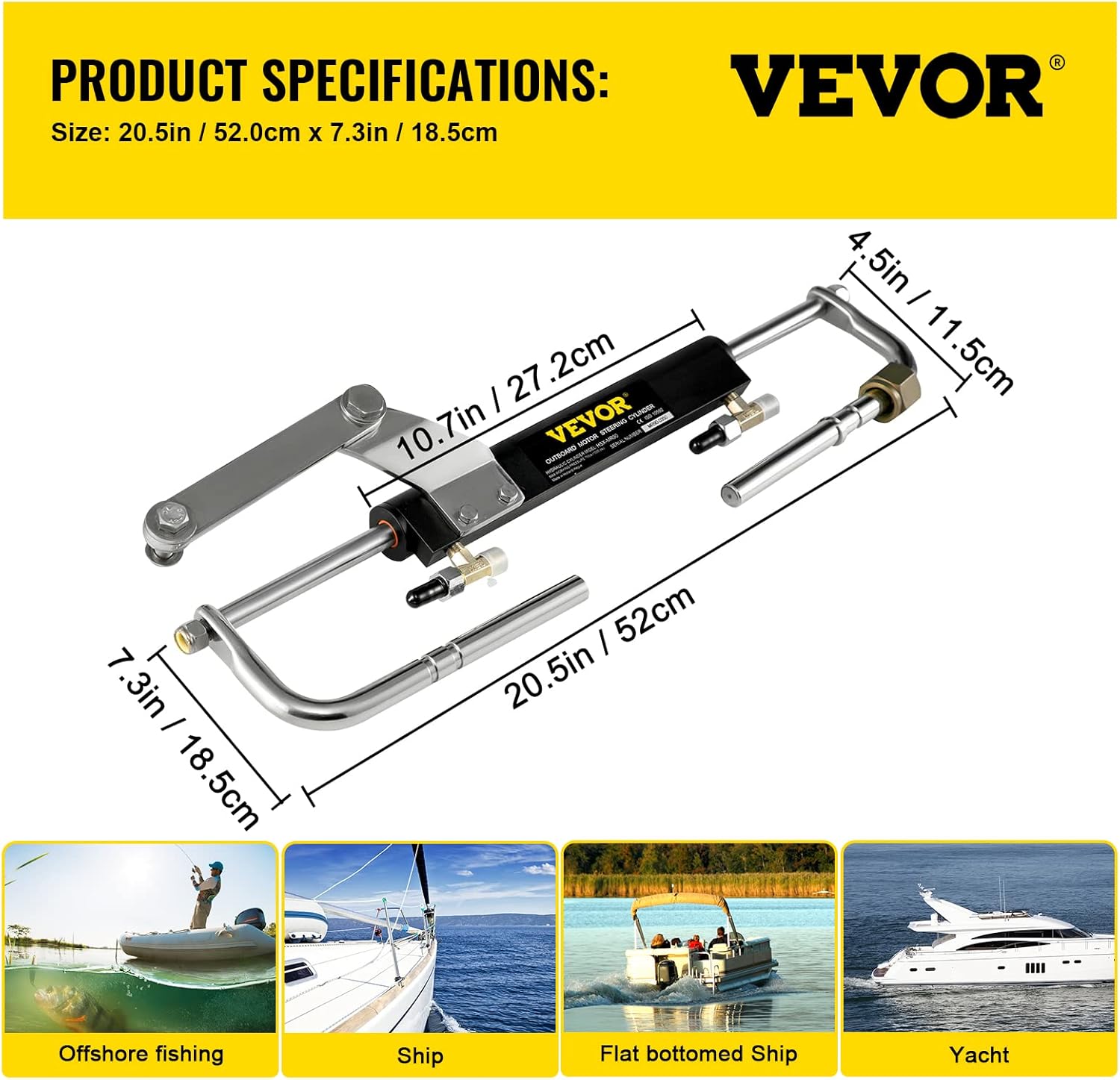 Buy Bestauto Hydraulic Steering Kit 90HP Hydraulic Outboard Steering