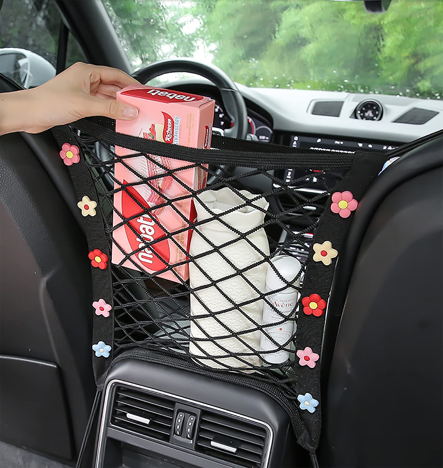 Saco de armazenamento de rede para carro de 3 camadas, bolso de rede  el&aacute;stica universal, saco de rede para carro entre os assentos, barreira  traseira para animais de estima&ccedil;&atilde;o,Cat,2 Layers : Amazon.com.br: