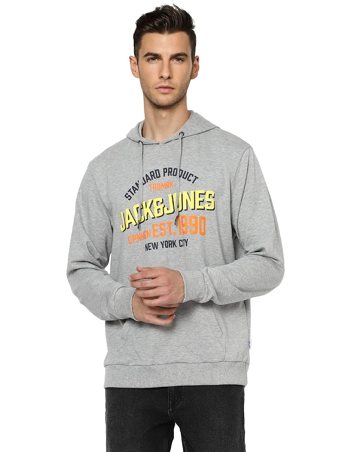 Jack & JonesMen's Cotton Blend Hooded Neck Sweatshirt