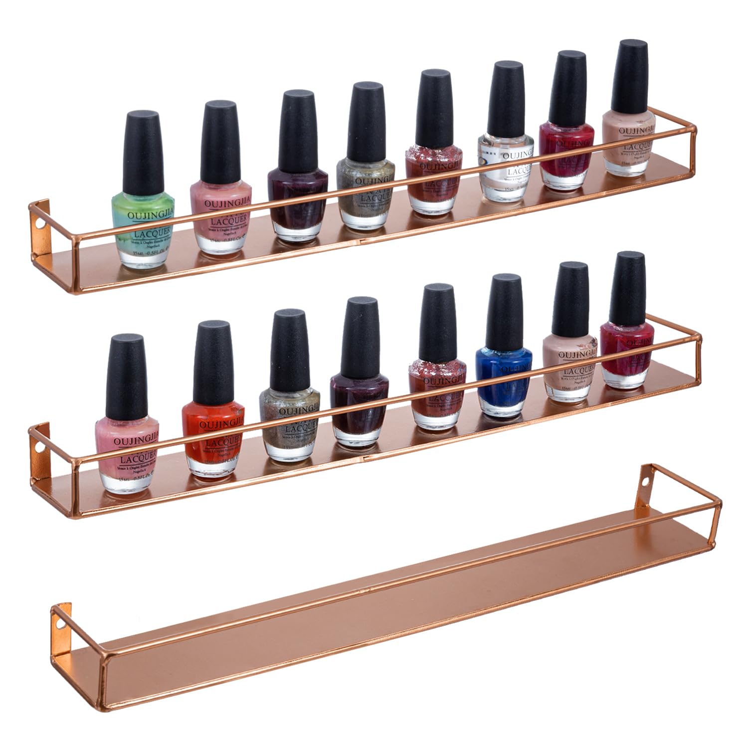MyGift Modern Metal Wall-Mounted Display Shelves
