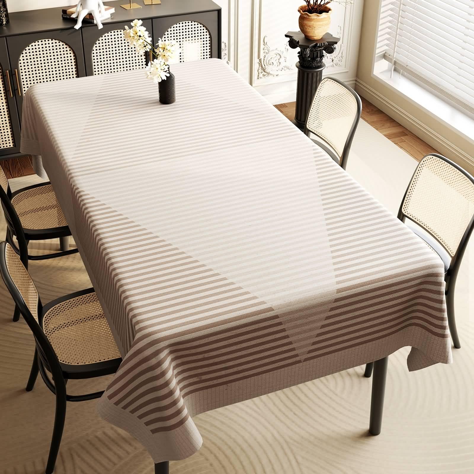 PVC Tischdecke Rechteckig Abwaschbar, Beige Kaki | 100x160CM