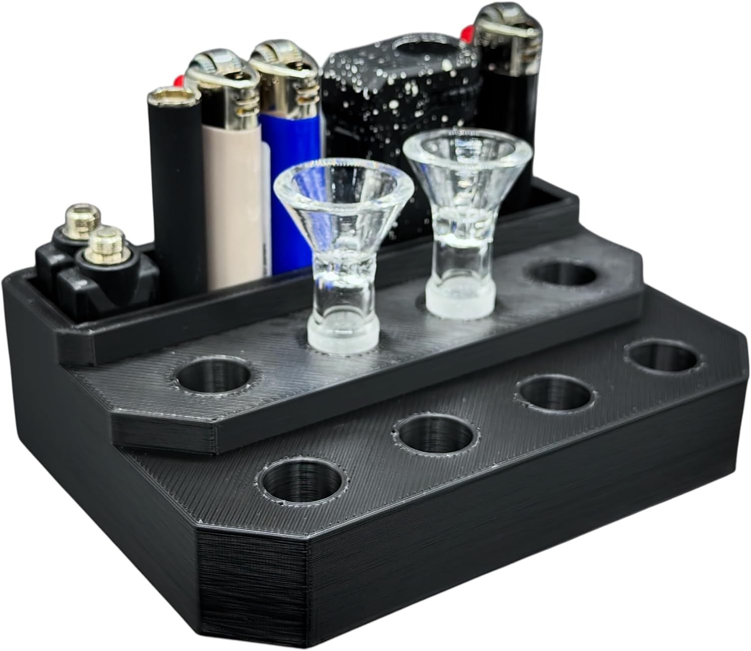 Slide Stand-14mm Eight Spaces with Segmented Storage (Blue)