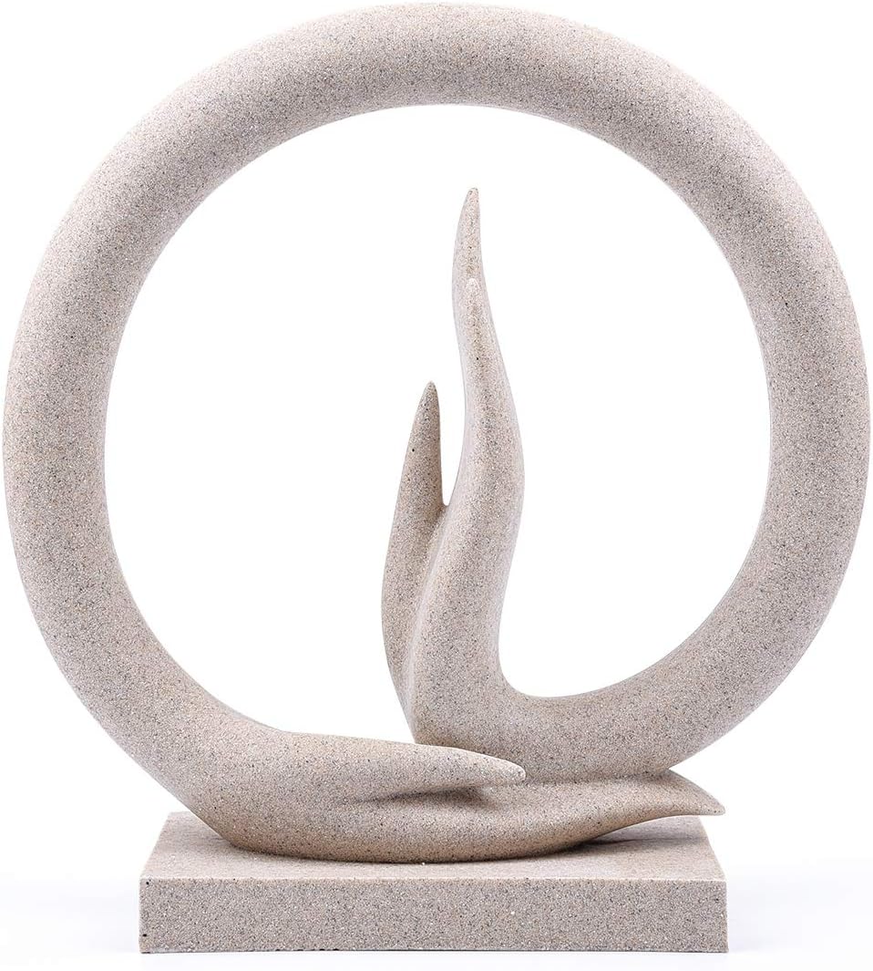 Carefree Fish Desert Sandstone Buddha Hand Statue Yoga Decor The Art of Minimalism Valuable Collection (Solid 6.6 Pounds)