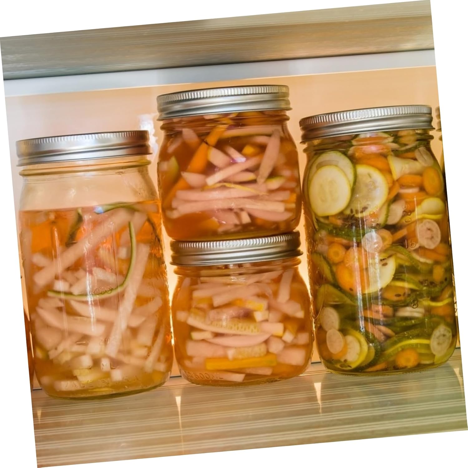 50-Pack Split-Type Jar Lids for Mason Jars Round Metal Covers Airtight Sealing for Canning Preserving and Meal Prep